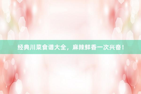经典川菜食谱大全，麻辣鲜香一次兴奋！